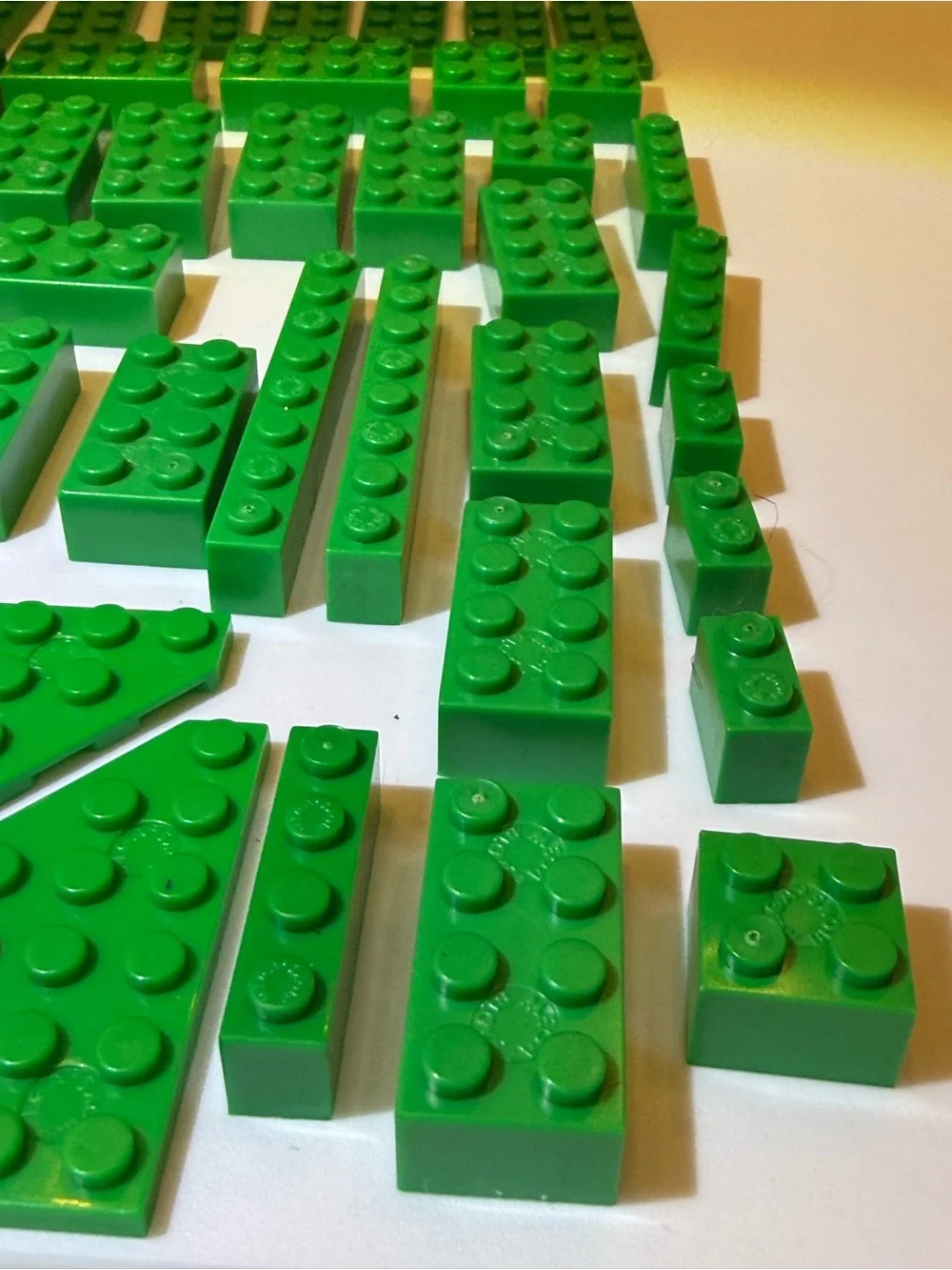 LEGO 51 green blocks planks pieces parts elements lot